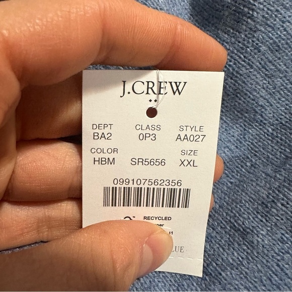 J crew heather blue mist Supersoft lambswool-blend crewneck sweater - Picture 3 of 3